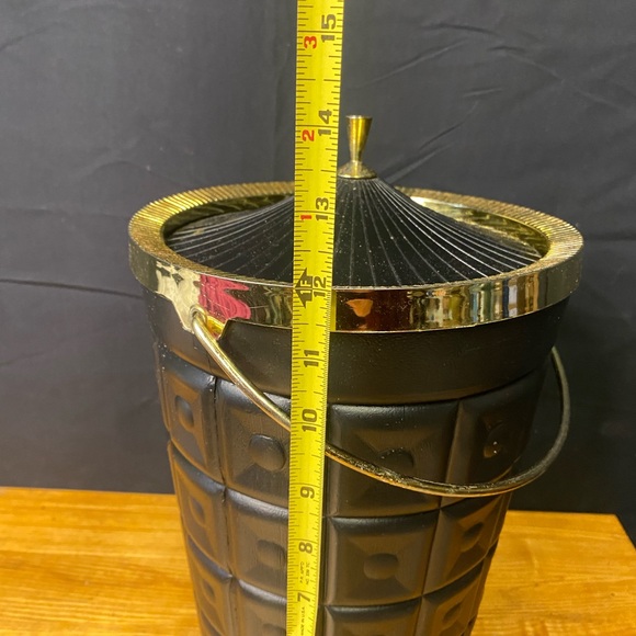 Vintage Lustro Ware MCM 1960’s Large Black Wine/Ice/Champagne Bucket - Picture 2 of 9